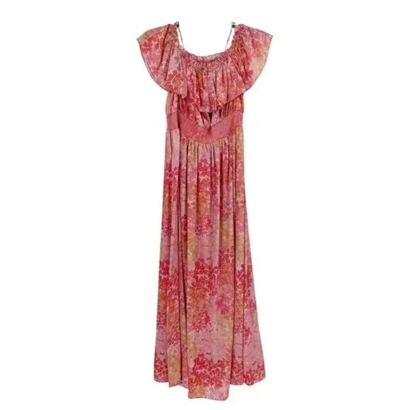 NWT SACHIN + BABI Dress Nikki Pink Off Shoulder Maxi Long Casual Resort 8 - Picture 3 of 10